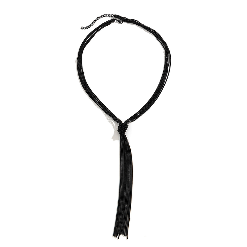 Dames sieraden hiphop metalen wind snake bone chain ketting trend geometrisch lang geweven sleutelbeen ketting_voghion.com