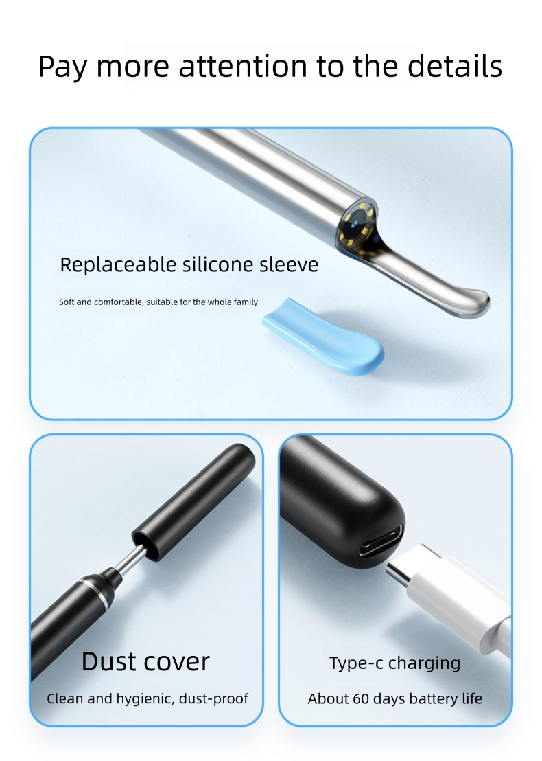 Visual HD Smart Rechargeable Luminous Pick WIFI Tool Ear Cleaning Artifact_voghion.com