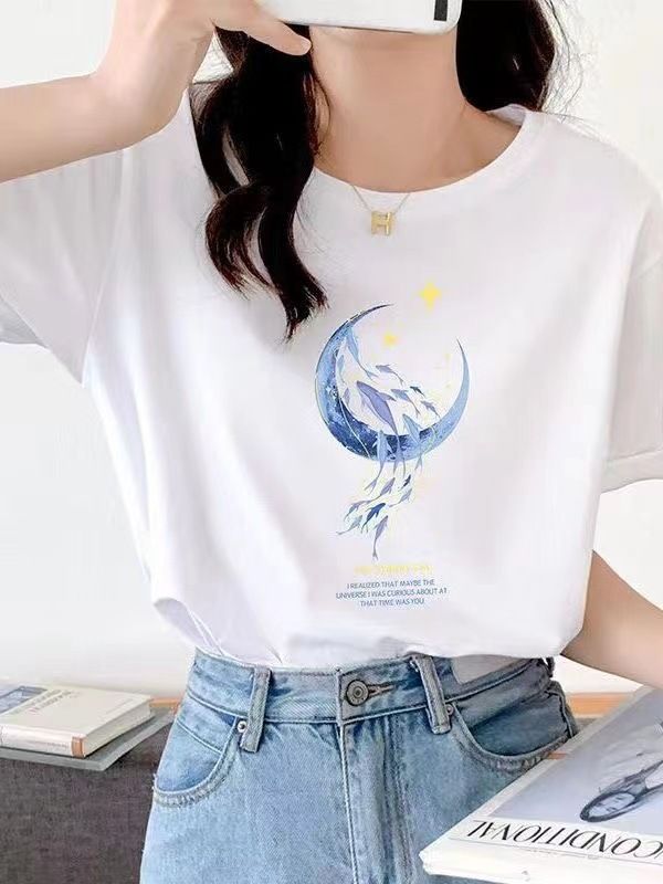 Loose Cotton Short Sleeved T-shirt For Women's Summer Wear, New Beautiful And Chic Top, Niche Design Sense, Popular_voghion.com