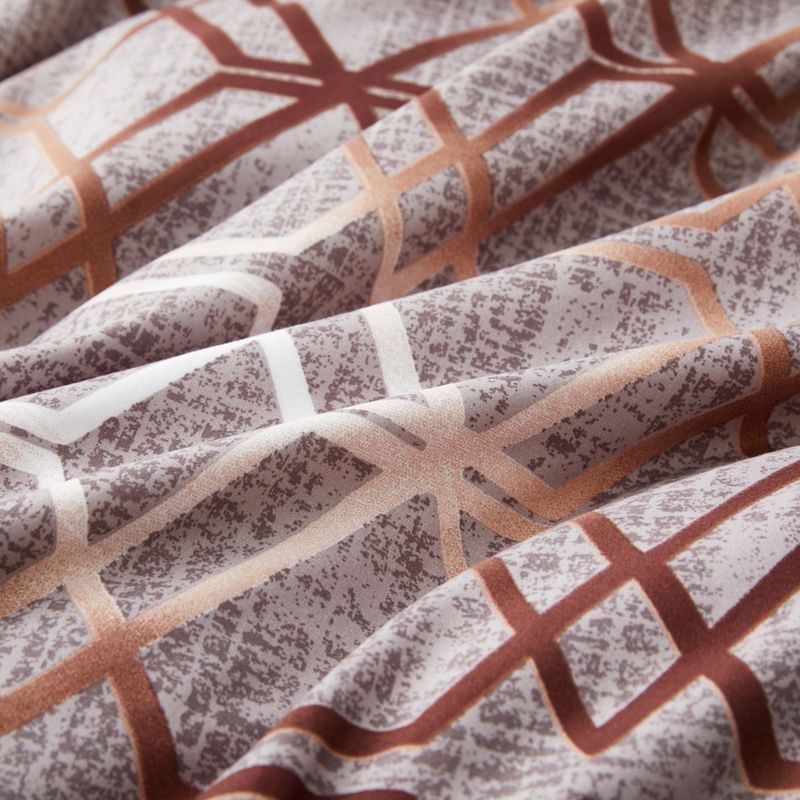 Drap-housse géométrique en nid d'abeille or rose - Housse de lit en polyester imprimé 3D (taille Queen/King, poche profonde, infroissable, style hôtel de luxe)_voghion.com