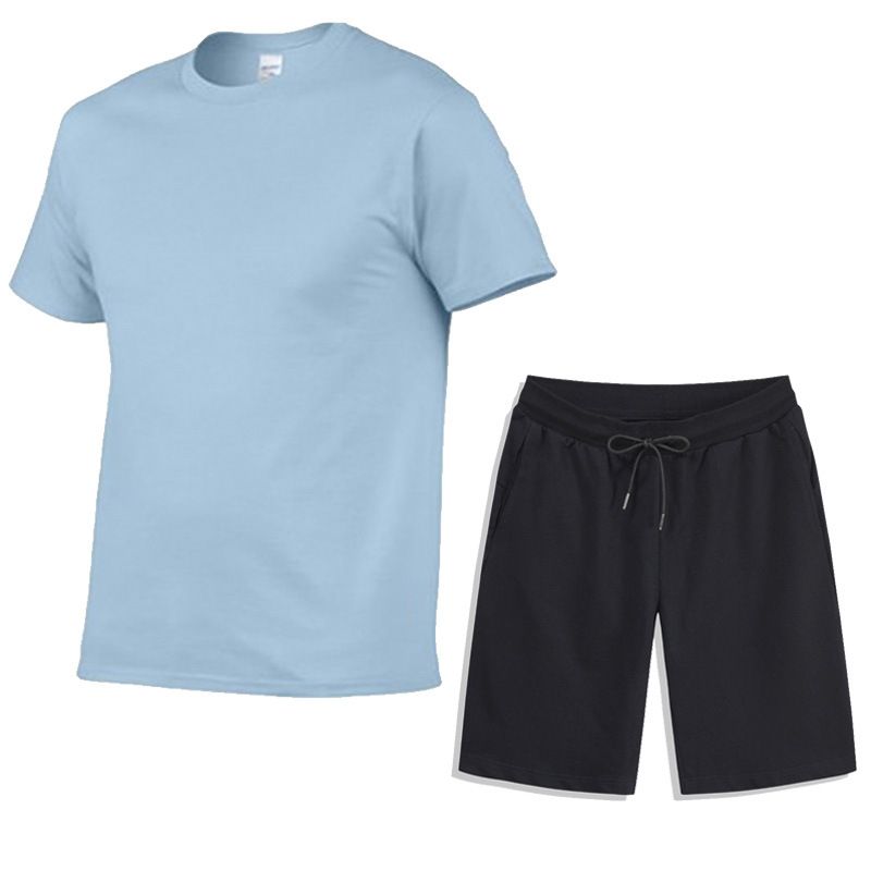 Herenkleding Sport Vrijetijdskleding T-shirts Heren Fitness Hardloopshorts En T-shirt Set_voghion.com