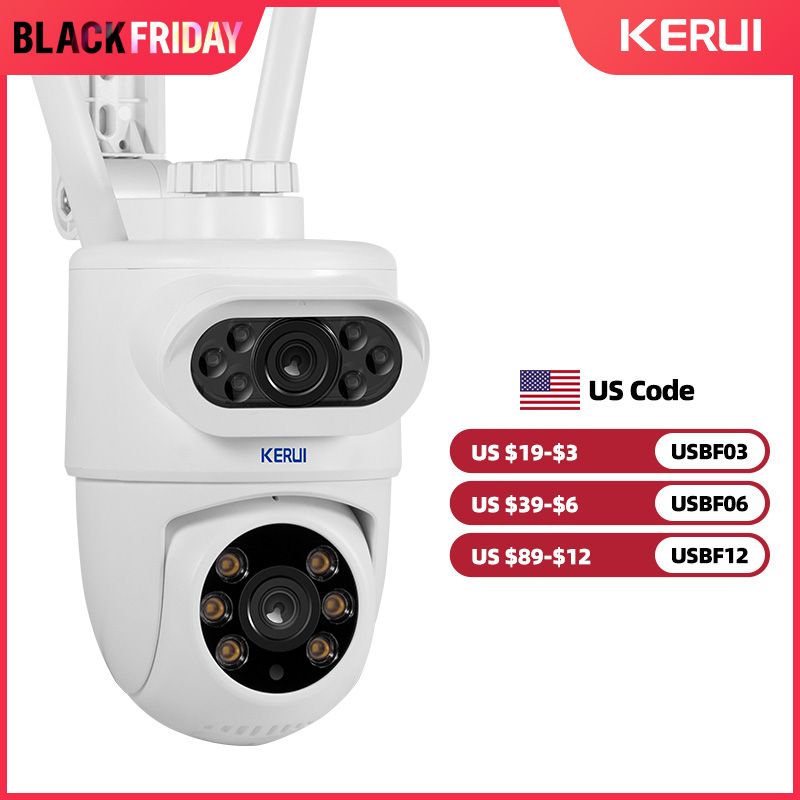 KERUI Utendørs 10MP 5K HD Dobbellinse WiFi IP-kamera Tuya Smart PTZ Trådløs Hjemmesikkerhet CCTV Videoovervåking Menneskelig_voghion.com