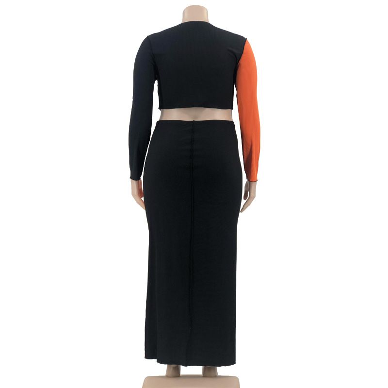 Damen-Spleißfarben-Mode, sexy Plus-Size-Mode-Freizeitanzug_voghion.com