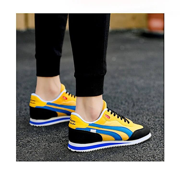 Spring New 2024 Fashion Yellow Low Casual Men Comfortable Flats Outdoor Sport Shoes Trainers Mens Sneakers Basket Homme_voghion.com