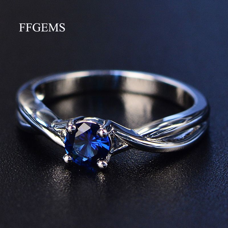 Ready Stock FFGems Edelsteine Amethyst Blau Saphir Ring Sier Schmuck Aquamarin Für Frauen Verlobungsringe_voghion.com