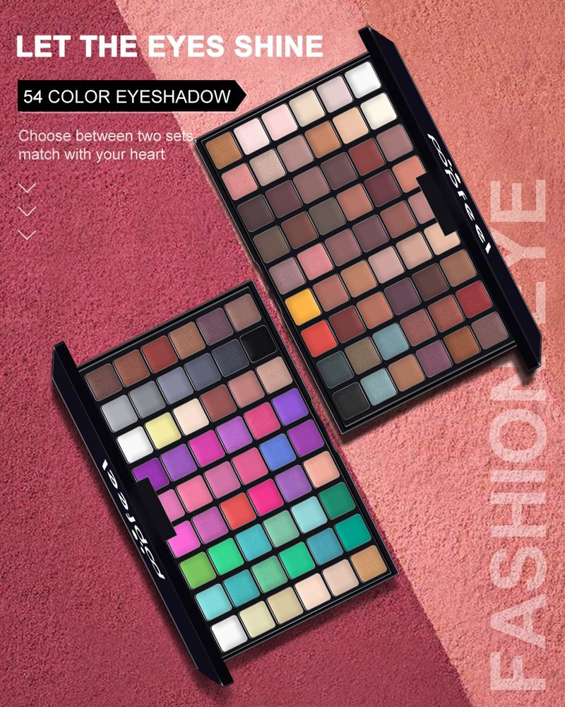 Ombretto POPFEEL 54 colori ombretto opaco trucco fumoso color terra palette di ombretti color caramella_voghion.com