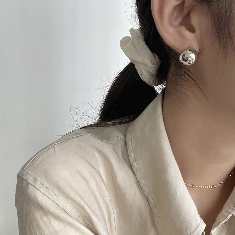 Glossy Ball Earrings - Light Luxury Cold Style Goddess Jewelry (High-End Temperament & Versatile)_voghion.com