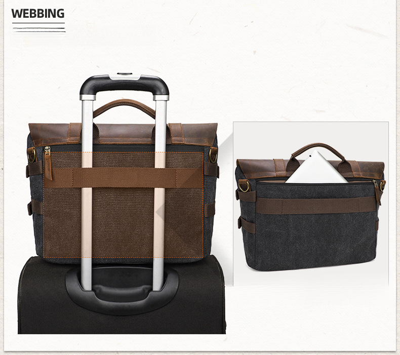 Fashionable new canvas shoulder bag, casual crossbody bag, new manufacturer retro mailman bag, computer bag_voghion.com