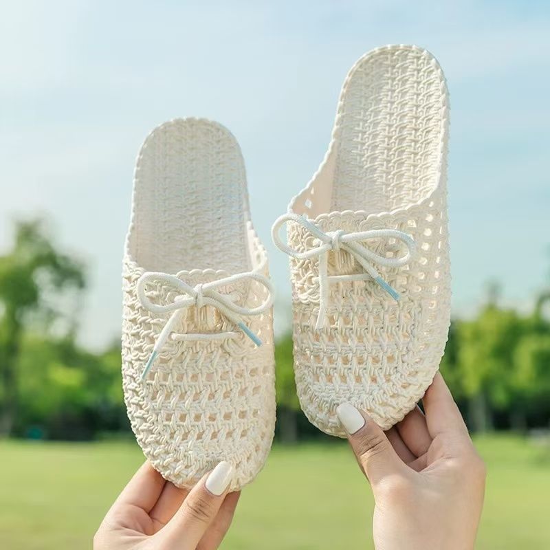 Damen Sommer Weiche Sohle Rutschfeste Vielseitige Strandsandalen Wasserdicht Flache Lässige Outdoor-Clogs Mit Geschlossener Zehenpartie Für Damen_voghion.com
