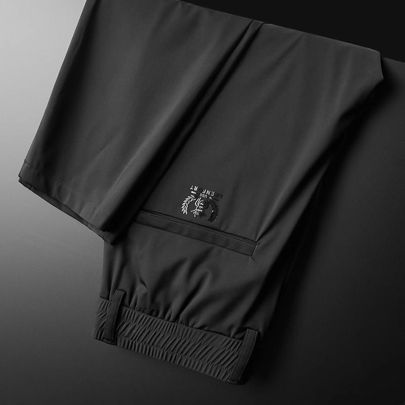 Pantaloni da uomo in seta sottile e ghiaccio, larghi e dritti, nuovi, ad asciugatura rapida, con aria condizionata, pantaloni sportivi casual da uomo_voghion.com