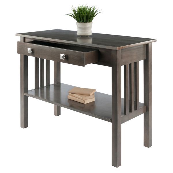 Stafford Console Hall Table; Oyster Gray_voghion.com