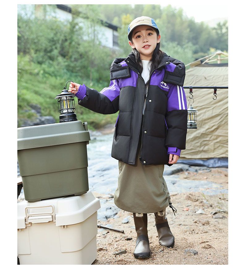 Kids Winter Down Jacket With Hood - Waterproof Windproof Warm Coat For Boys & Girls - Lightweight Soft Shell Outerwear For Outdoor Activities_voghion.com