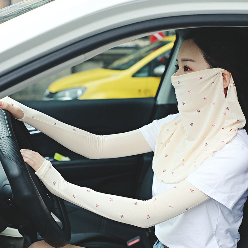 Sommer UV Ice Silk Halsmaske Sonnenschutz Atmungsaktiv Radfahren Sonnenschutz Gesichtsschutz Schal für Frauen_voghion.com