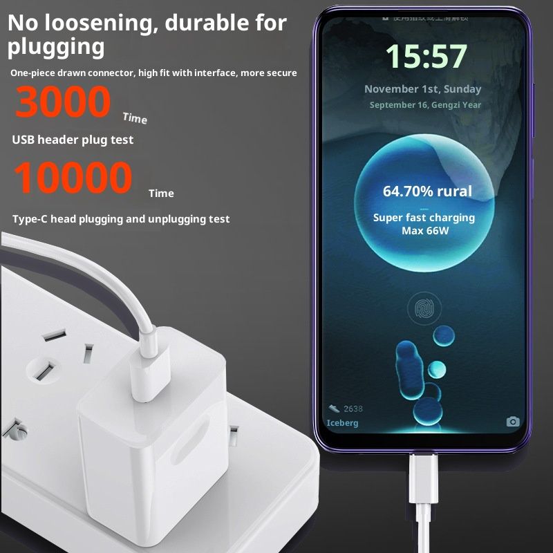 Câble de données USB Digitex 6A ultra-rapide compatible avec les téléphones Android et Huawei Type-C_voghion.com