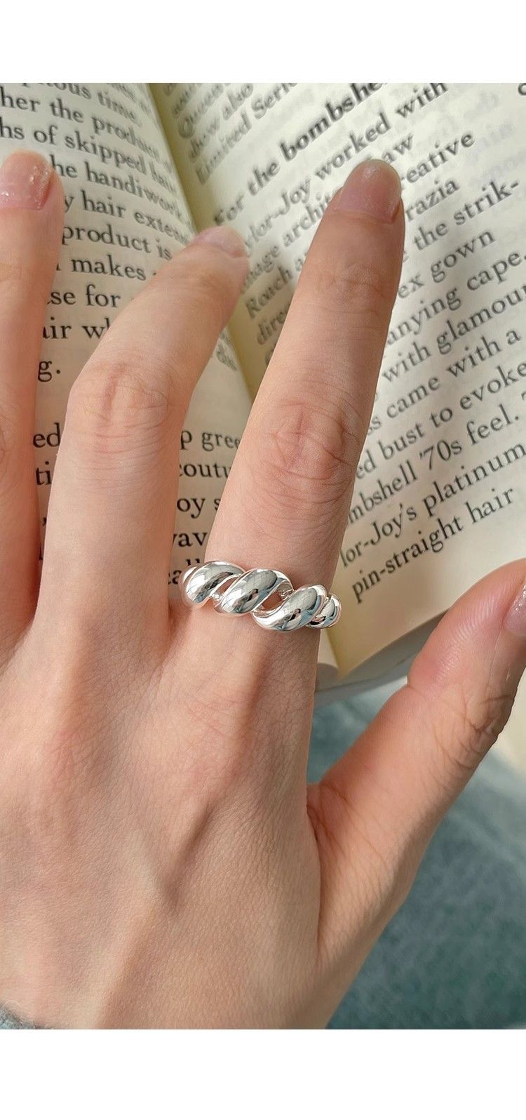 Sac en corne de vache torsadé en argent sterling pour femme, style cool, petite foule, minimaliste, creux, enroulement_voghion.com