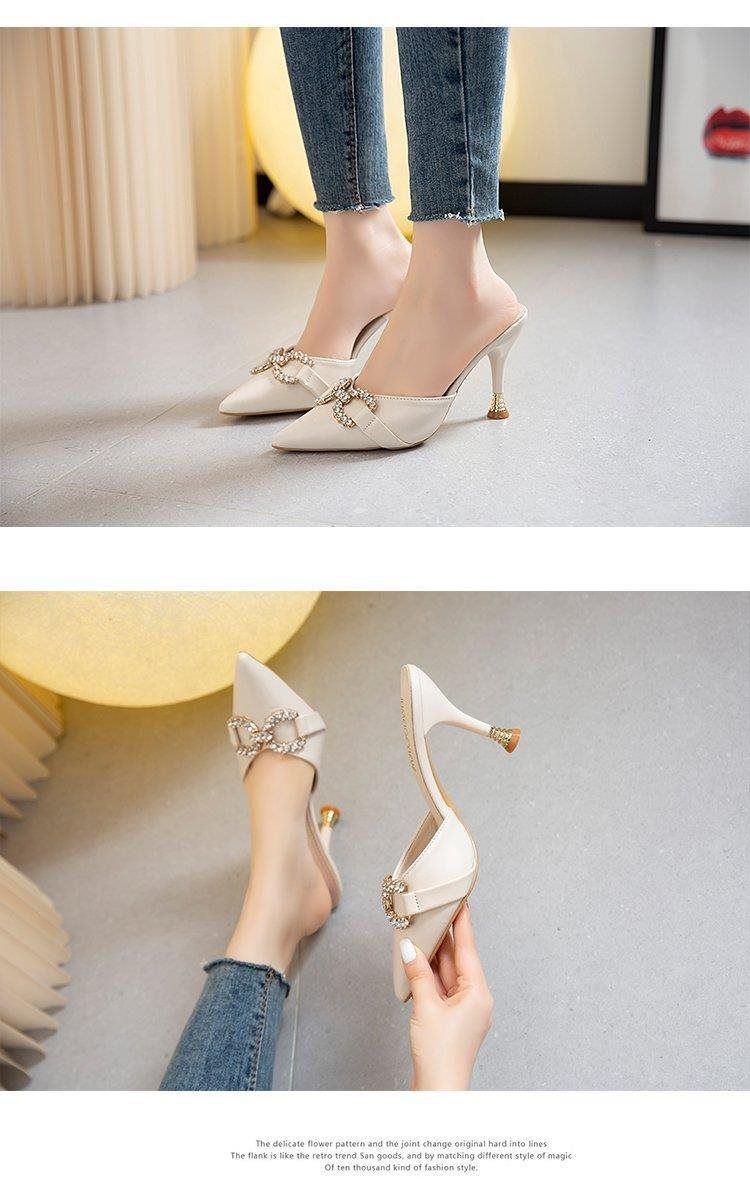 Elegante Pantoletten mit spitzer Zehenpartie und Strasssteinen für Damen – Stylische und bequeme Sommer-Sandalen in den Größen 33–40_voghion.com