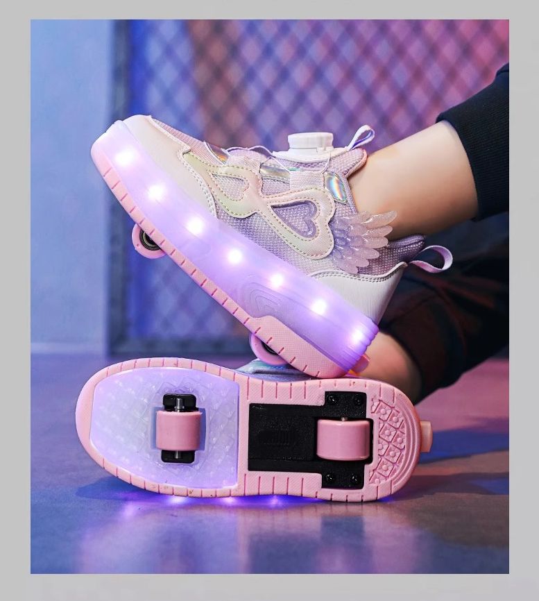 Heelys Scarpe luminose ricaricabili con LED, pattini a rotelle per bambini e adulti con ruote e pulsante girevole_voghion.com