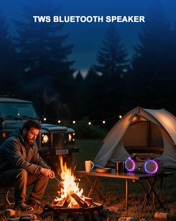 Bluetooth-Lautsprecher, 80 W, laut mit Bass, 20 Stunden Spielzeit, IPX7 wasserdicht, RGB-Lichter, TWS, kabellose Lautsprecher, für draußen, zu Hause, für Partys, am Pool, am Strand, beim Tailgating, im Fitnessstudio, als Geschenk_voghion.com