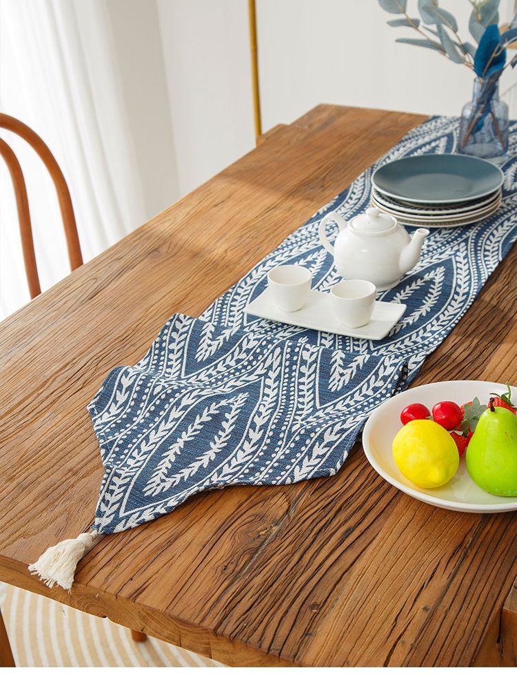 Modern Simple Coffee Table TV Cabinet Table Flag Dust Cover Zen Tea Ceremony Warp Knitted Cotton And Linen Tablecloth_voghion.com