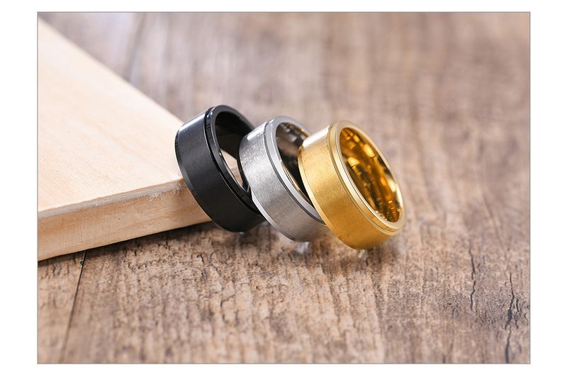 Vnox Spinner drehbar für Männer und Frauen, 6/8 mm, massiver, glänzender, matter Ehering, schlicht, lässig, klassisch, Retro, brüderlich_voghion.com
