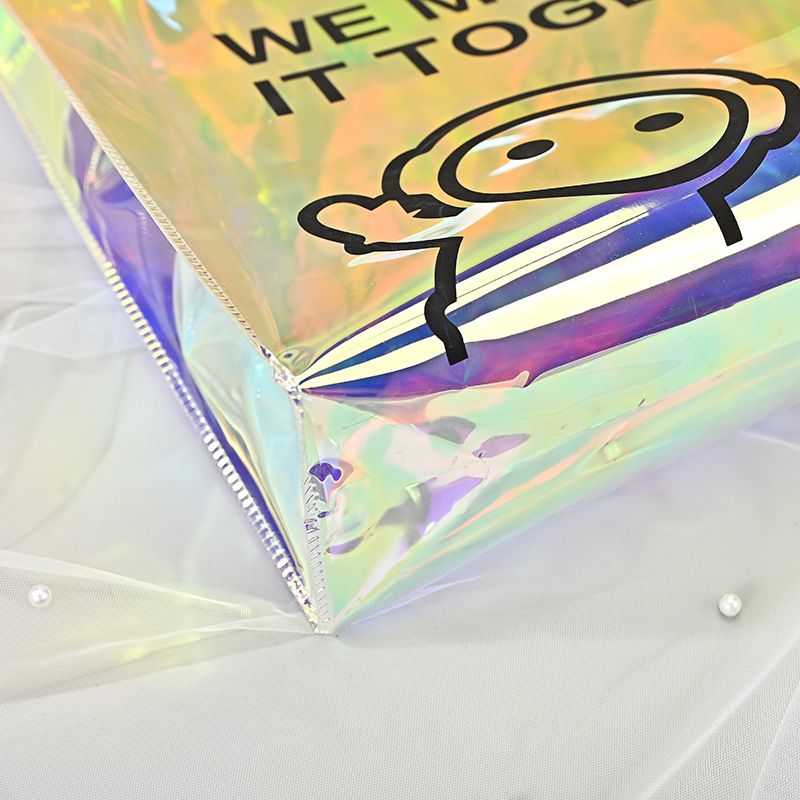 PVC Laser Shooter Tote Transparent Shopping Advertising Promotion Fashion Colorful Companion Gift Bag_voghion.com