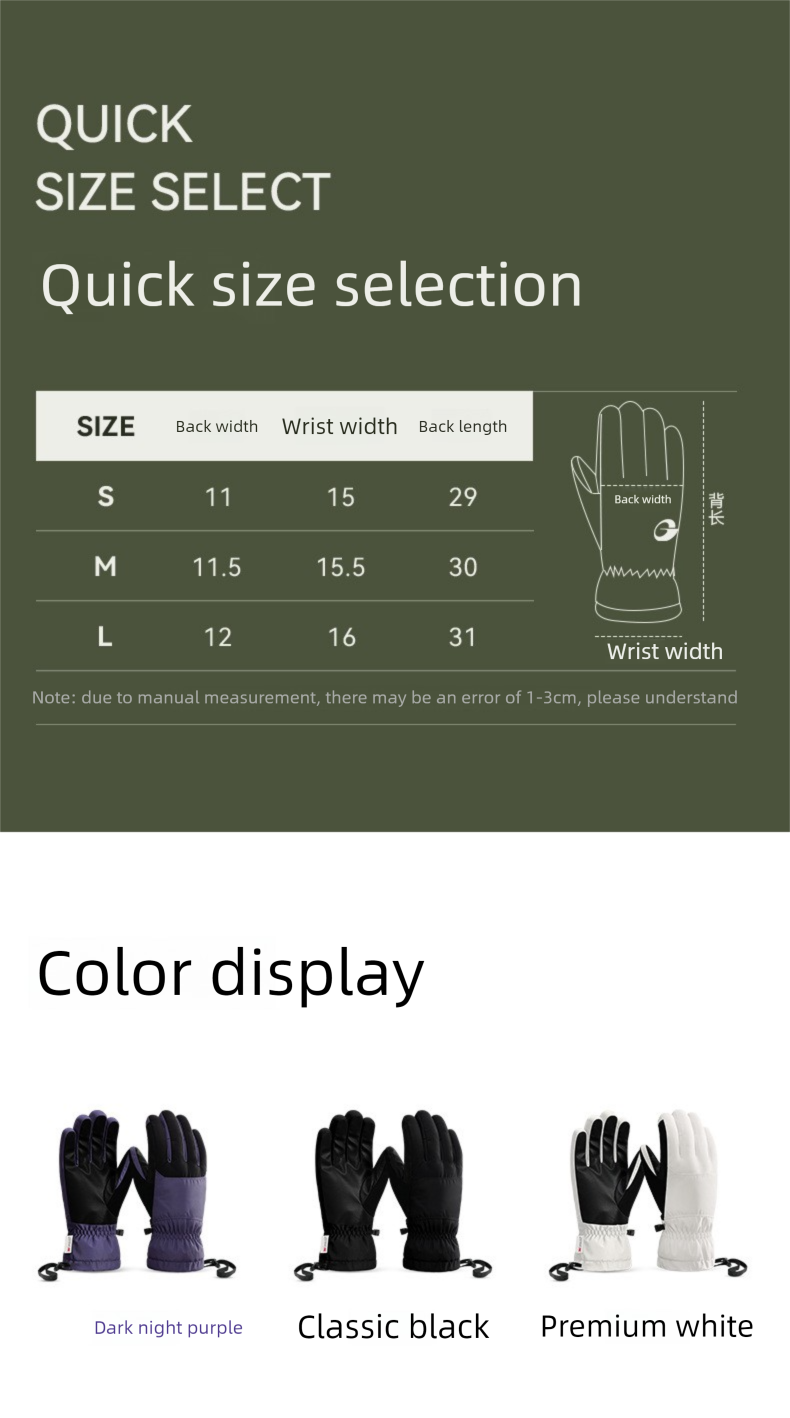 Ski Winter Warm Windproof Cold-proof Outdoor Cycling Touchscreen Fleece Lined Thickened Waterproof Fingerless Gloves_voghion.com