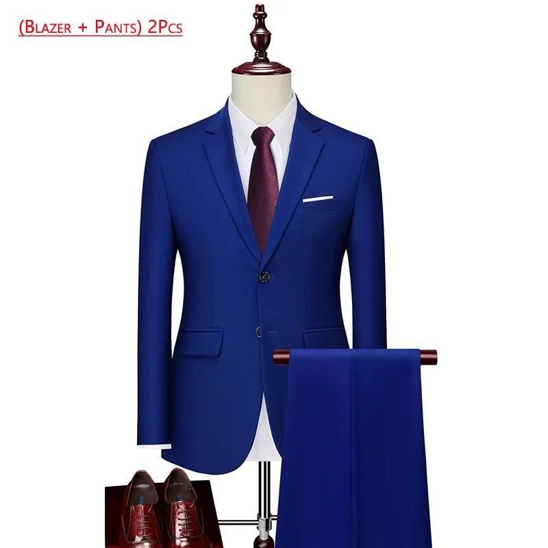 CT 2025 New Men's Solid Color Business Casual Suit Set Two-Piece Available Year-Round_voghion.com