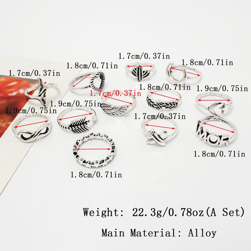 Unisex Fashion Retro Handset Diamanten Ringset Stapelringen_voghion.com
