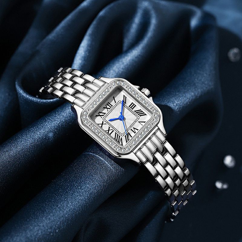 Caja de regalo para reloj de mujer con incrustaciones de diamantes, conjunto de reloj de cuarzo versátil de ambiente lujoso_voghion.com