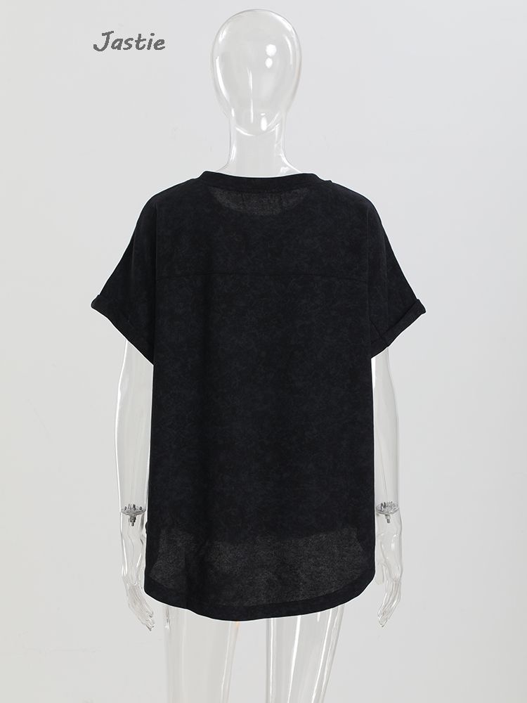 hot selling 2024 Spring And Summer Sequin Baseball Game Loose T-Shirt Women's Short-Sleeve O-Neck Pullover Top_voghion.com