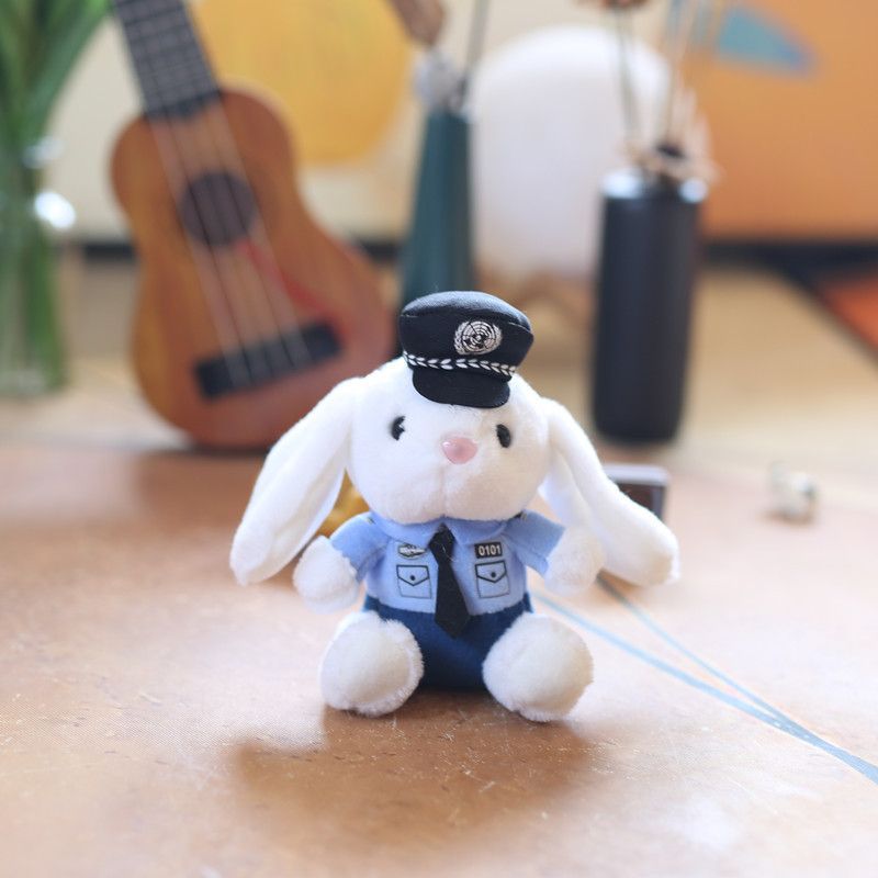 Police Plush Adorable Bear Keychain Cute Soft Stuffed Toy Animal Accessory_voghion.com