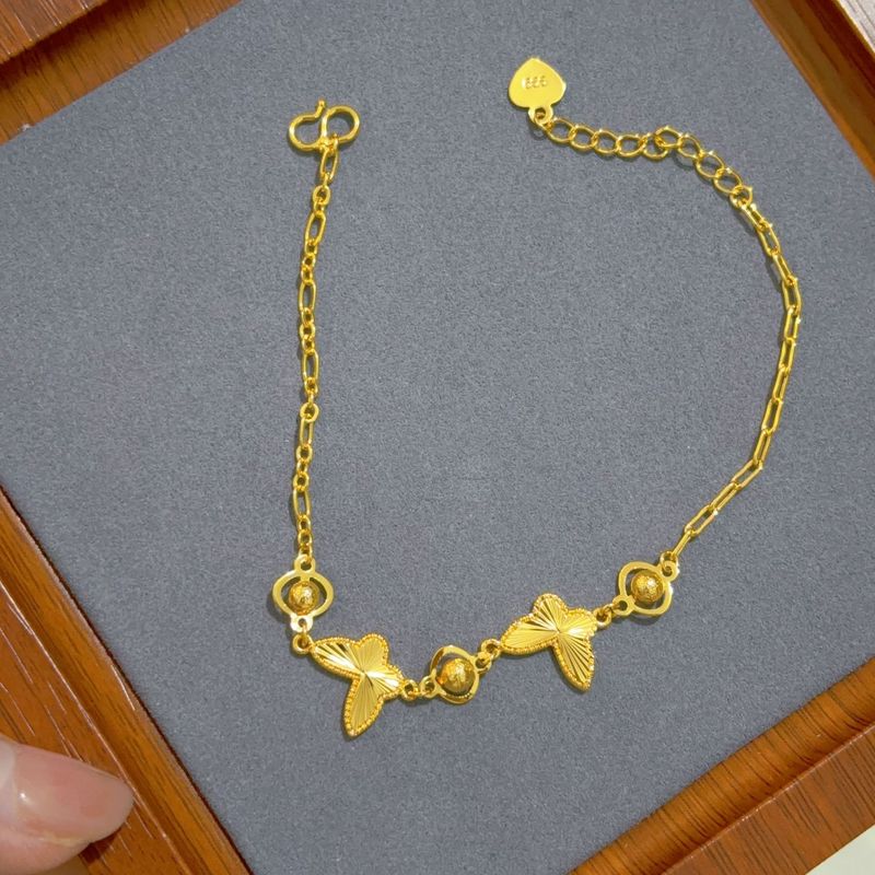 Shajin Double Butterfly Love Bead Bracelet Donna Oro Acquista Stesso Stile Ragazza Flash Elegante Tutto-fiammifero Regalo di Gioielli di Alta Qualità_voghion.com