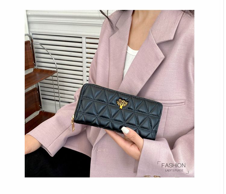 Portafoglio Xiaoxiangfeng da donna lungo palmare 2024 Nuova tendenza del sacchetto di carte casual semplice e di grande capacità_voghion.com