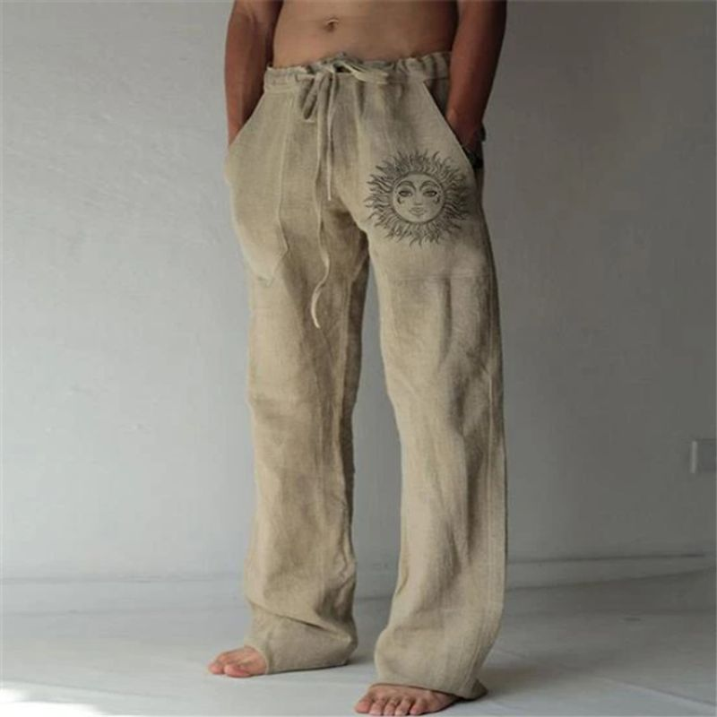 Herren-Hose mit Kordelzug, elastisch, locker, lässig, bedruckt_voghion.com