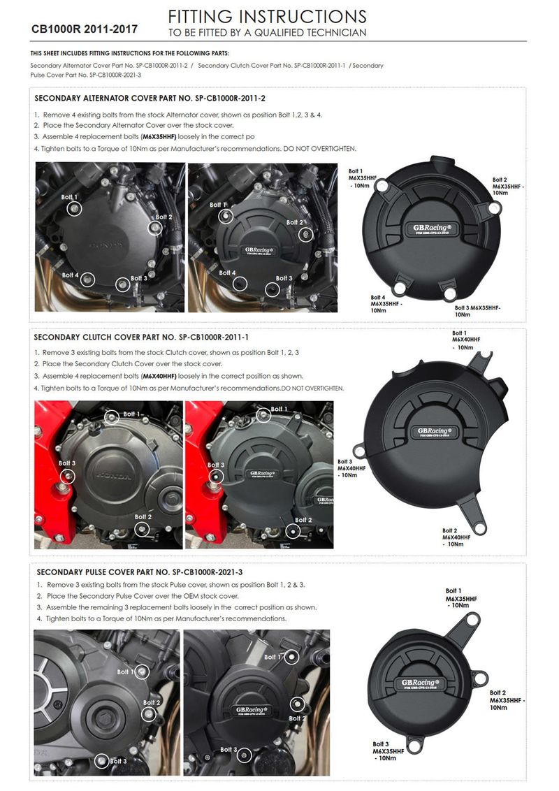 Motorcycle Accessories Engine Cover Protection Kit For CB1000R 2011-2017 2012 2013 2014 2015 2016_voghion.com