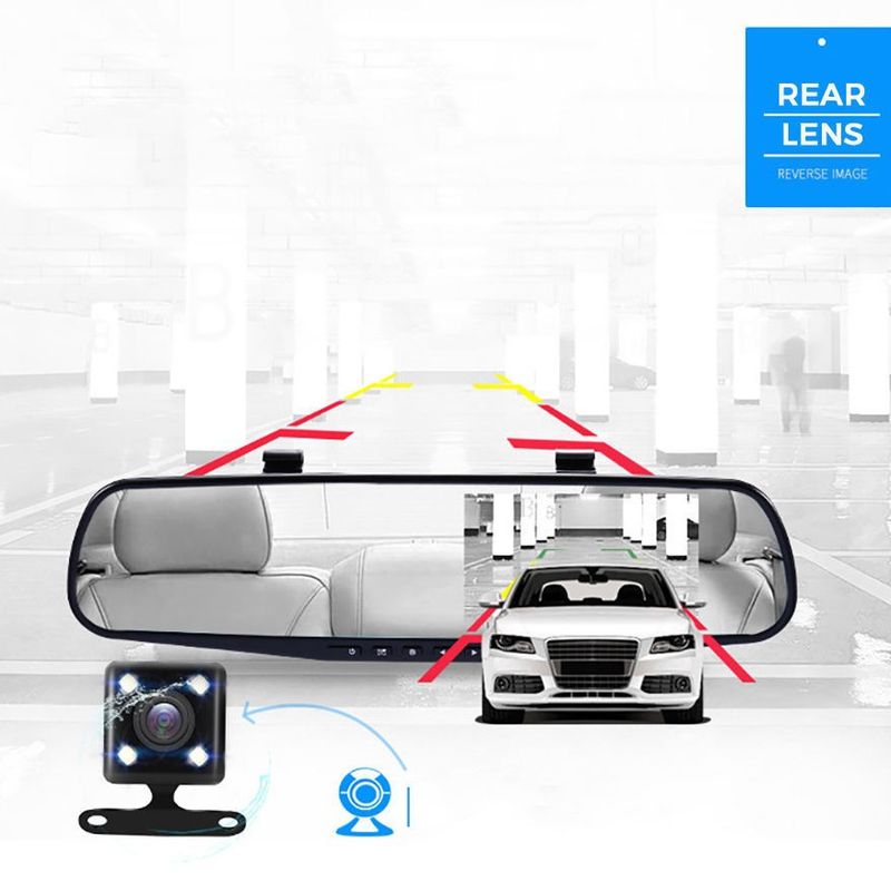 HD Car DVR Supply Cross-Border E-commerce Factory In-Stock Wholesale Parking Guard Rearview Mirror Dash Cam_voghion.com