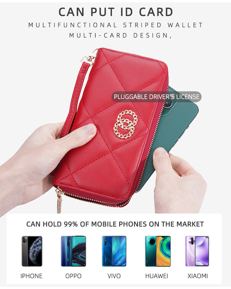 Baellerry New Women's Long Wallet Korean Version Xiaoxiangfeng Multi-card Position Clutch Bag Quilted Women's Bag Wholesale_voghion.com