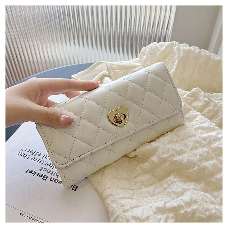 Kleine duftende Wind mittellange Lingge Love Lock Buckle Zero Wallet Damentasche_voghion.com
