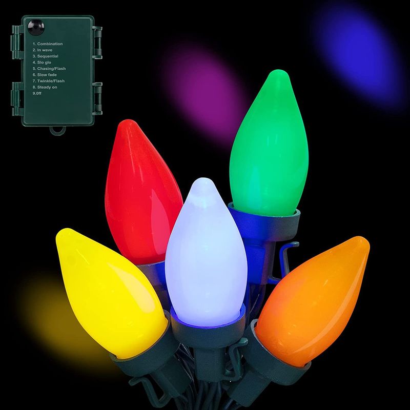 Led Strawberry Light Colorful Hook Pointed Light String Glossy C6C7C9 Colored Lights Christmas Decoration Lights_voghion.com