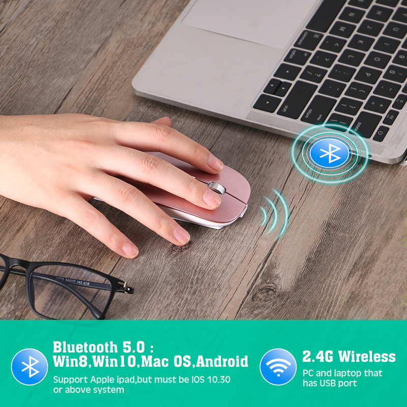 Digitex Digitex New Rechargeable Metal Roller Bluetooth Dual Mode Mouse For MacBookPro Laptop USB_voghion.com