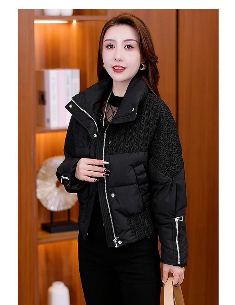 Daunenbaumwolle Modische Herbst- und Winterdünne Jacke Damen Daunenbaumwolljacke Kurz Warm Ausländischer Stil Kleiner Mann_voghion.com