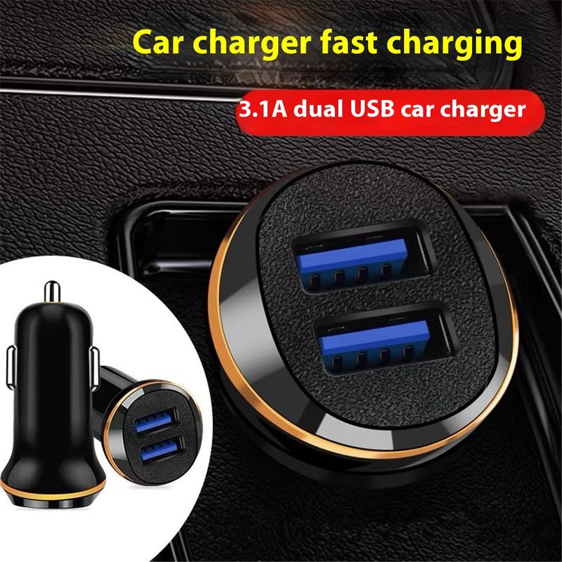 Caricabatteria per auto USB doppio con luce blu a LED Music Festival 3.1A-2 Phnom Penh_voghion.com