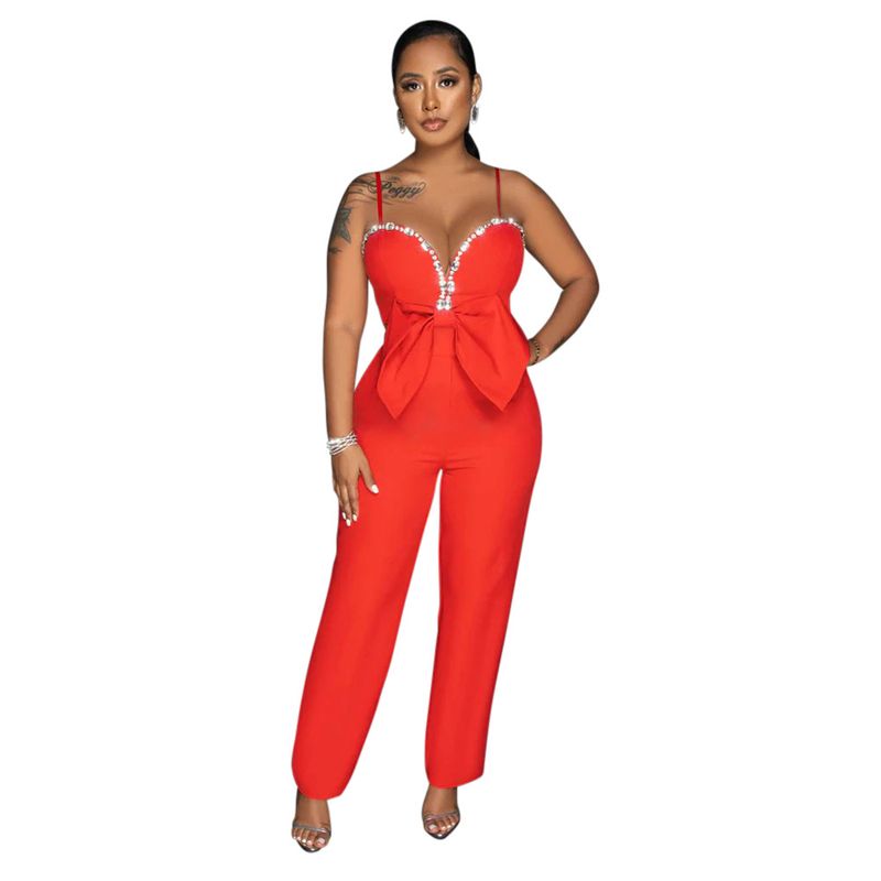 Combinaison slim avec chaîne de vêtements pour femmes, style à bretelles sexy, vêtements pour femmes du commerce extérieur à la mode européenne et américaine_voghion.com