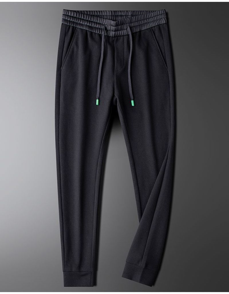 Leichte Luxusmode Europäische Waren Frühling Herbst Waffel karierte weiße Hosen für Herren Slim Fit und weich lässig_voghion.com