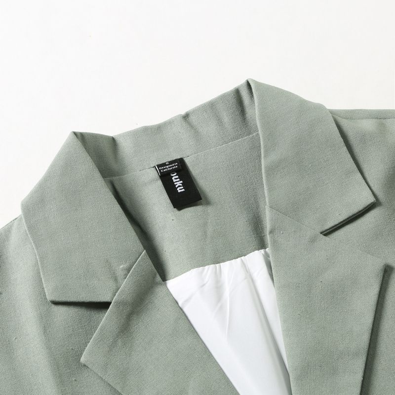 Veste de costume décontractée en coton et lin pour homme, couleur unie, taille européenne_voghion.com