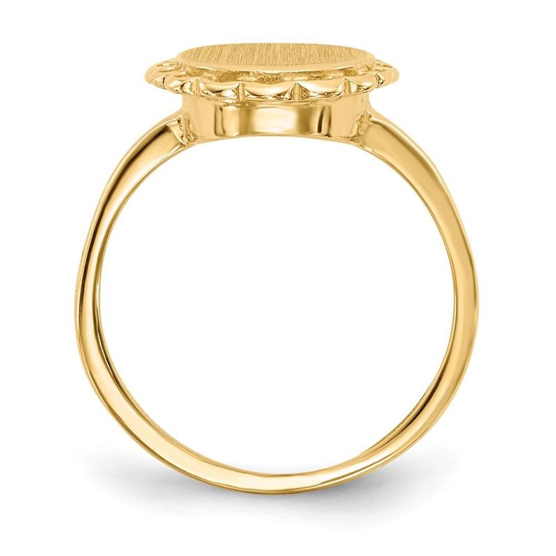 Alloy With 10k Yellow Plating 11.5x9.0mm Open Back Signet Ring_voghion.com