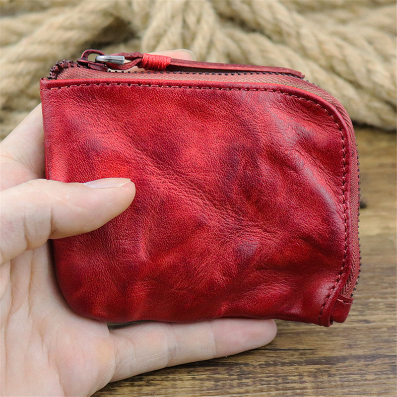 New Coin Purse for Men Vintage Mini Wallet Original Leather Card Case Holder Wallet Male Short Zipper Small Change Organizer Bag_voghion.com