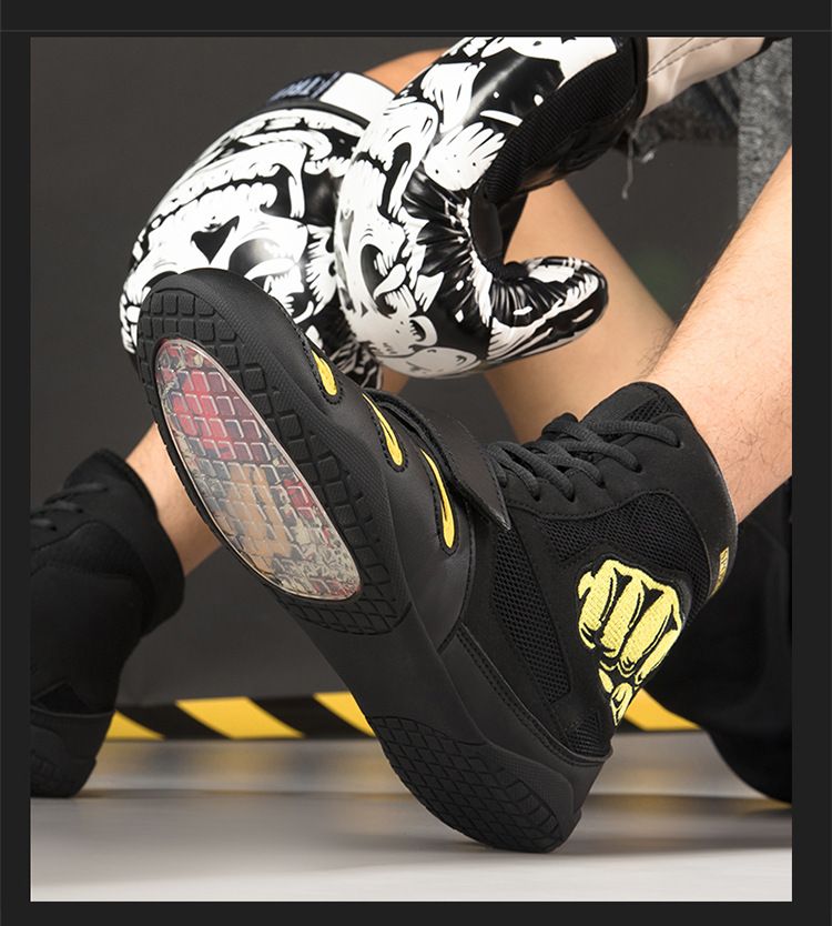 Chaussures d'entraînement de compétition de lutte haut de gamme Sanda pour hommes de boxe professionnelle, chaussures de combat fitness Muay Thai pour hommes_voghion.com