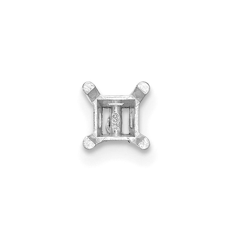 Platinum Princess, 4-Prong W/ Threaded .33ct. Post Earring Setting_voghion.com
