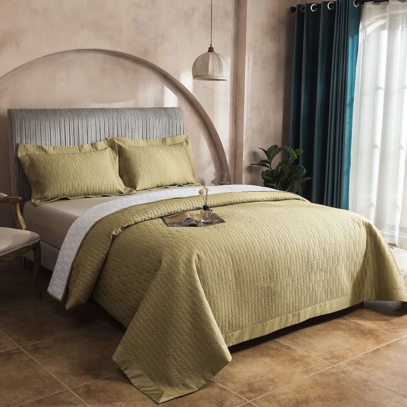 Copriletto in cotone di alta qualità, 100 pezzi, set da tre pezzi, trapuntato in cotone a fibra lunga, lenzuolo trapuntato in puro cotone, trapuntato da 1,8 m._voghion.com